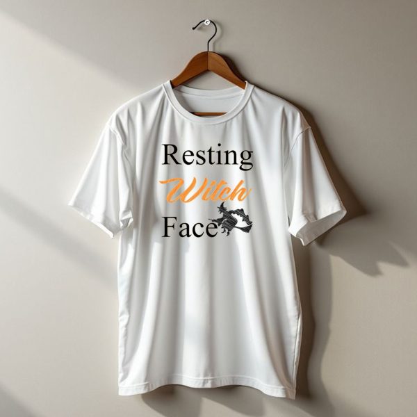 Resting Witch Face Halloween Flying Witch t shirt 1