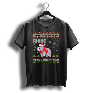 Rhino Merry Christmas Noel Costume Festive Dance T Shirt