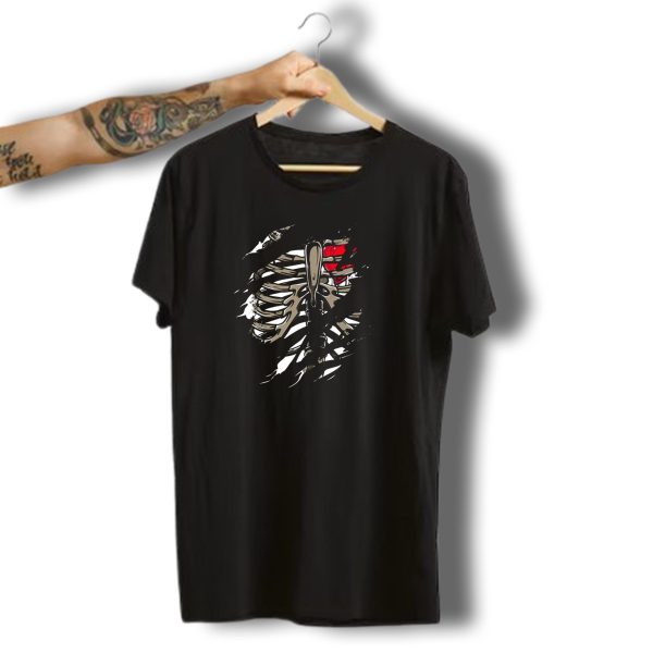 Rib Zombie Rib Cage Showing Skeleton Halloween Scary Rib Cage Light T Shirt 1 t shirt 1