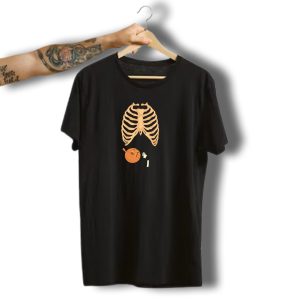 Ribcage Pumpkin Halloween Skeleton Bones With Jack O Lantern Head T-Shirt