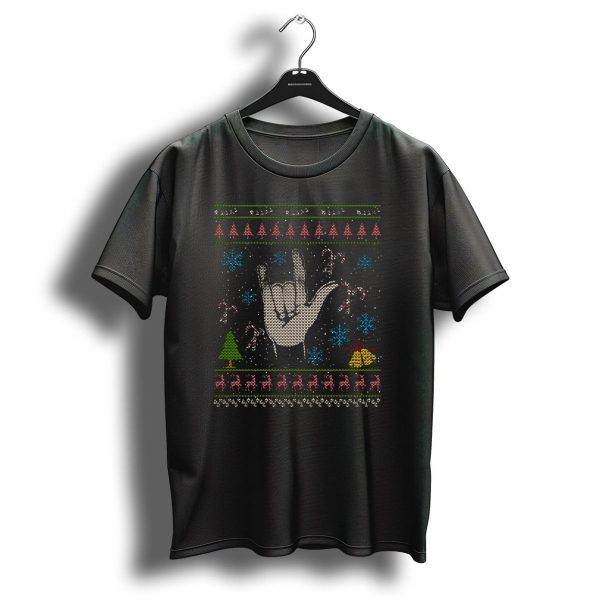 Rock N Roll Christmas Ugly Sweater With Festive Symbols T Shirt 1 t shirt 1
