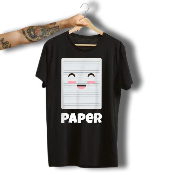 Rock Paper Scissors Funny Halloween Paper Face Costume T Shirt t shirt 1
