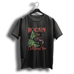 Rockin Around The Christmas Tree Horse And Holiday Lights T Shirt