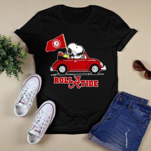 Roll A Tide Alabama Crimson Tide Snoopy Driving T Shirt