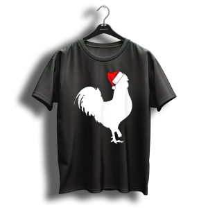 Rooster Santa Hat Merry Christmas T Shirt