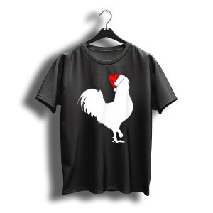 Rooster Santa Hat Merry Christmas T-Shirt