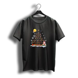 Rottweiler Dogs Christmas Tree Santa Snowman Pine Decorations T-Shirt