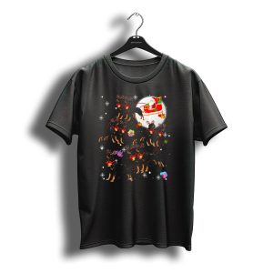 Rottweiler Santa Sleigh Reindeer Snowflakes Christmas Gifts T-Shirt