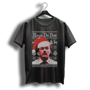 Rouce Du Pont Holiday Ugly Christmas 2024 Santa Hat Reindeer Trees Snowflakes T Shirt