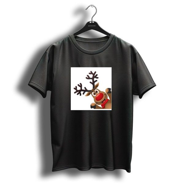 Rudolf The Red Nosed Reindeer Christmas Character With Big Antlers And Red Nose T Shirt 1 t shirt 1