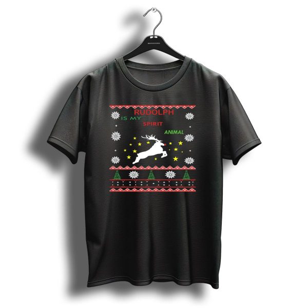 Rudolph Is My Spirit Animal Reindeer Christmas T Shirt 1 t shirt 1
