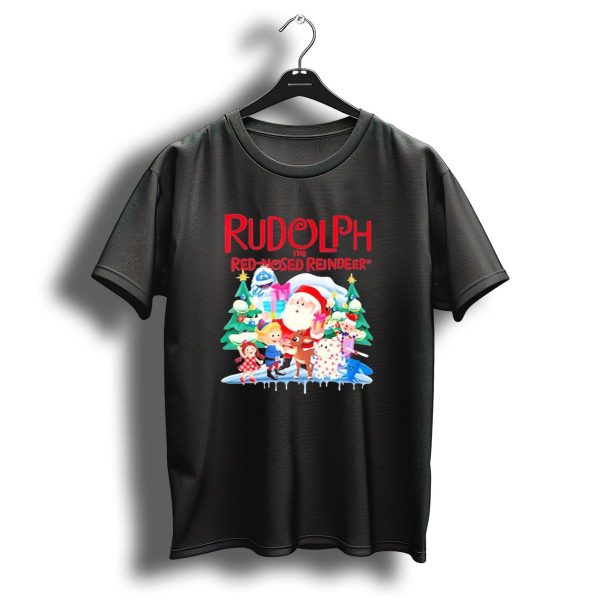 Rudolph The Red Nosed Reindeer Christmas Santa And Friends Scene T Shirt 1 t shirt 1