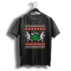 Rugby Ugly Christmas Sweater Design With Reindeer And Santa Elements T Shirt
