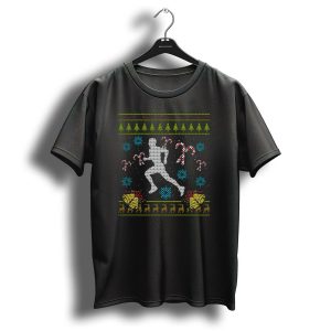 Runner Christmas Ugly Trail Runner 5K Festive Candy Cane Holiday T Shirt