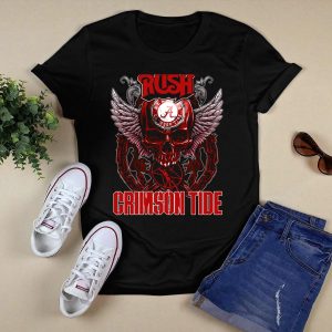 Rush Alabama Crimson Tide Skull Wings T Shirt