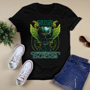 Rush Oregon Ducks Winged Skull Emblem T-Shirt