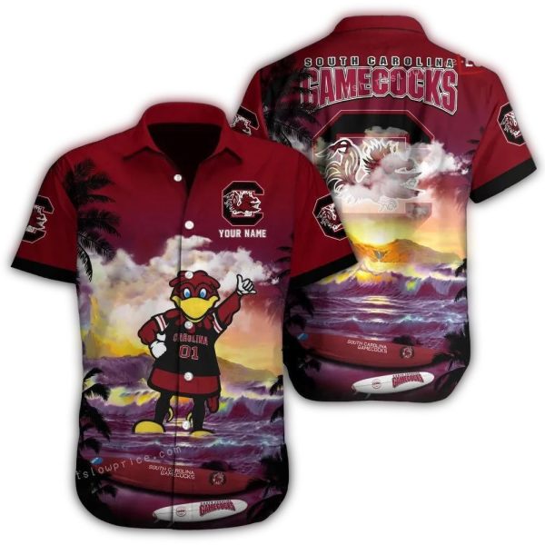 SC Gamecocks 3D Print Custom Name Hawaiian Shirt Man 1