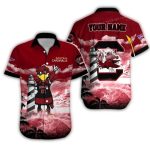 Personalized South Carolina Gamecocks Mascot Surf Beach Hawaiian Shirt