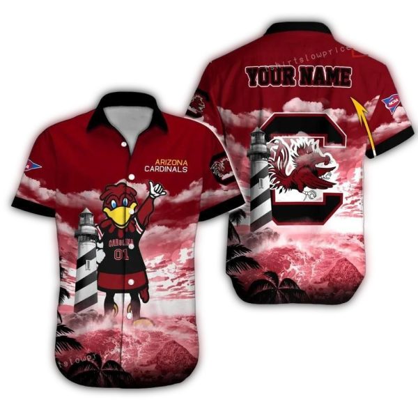 SC Gamecocks Custom Name Button Up Hawaiian Shirt For s 1