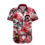 Personalized South Carolina Gamecocks Mascot Floral Flower Hawaiian Shirt