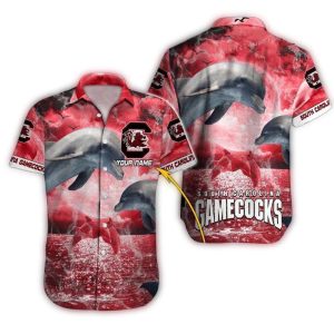 Personalized South Carolina Gamecocks Dolphin Hawaiian Shirt