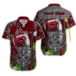 Personalized South Carolina Gamecocks Parrot And Tiki Floral Hawaiian Shirt