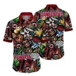 South Carolina Gamecocks Tiki Turtle Floral Hawaiian Shirt