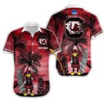 Personalized South Carolina Gamecocks Mascot Tiki Surf Floral Hawaiian Shirt