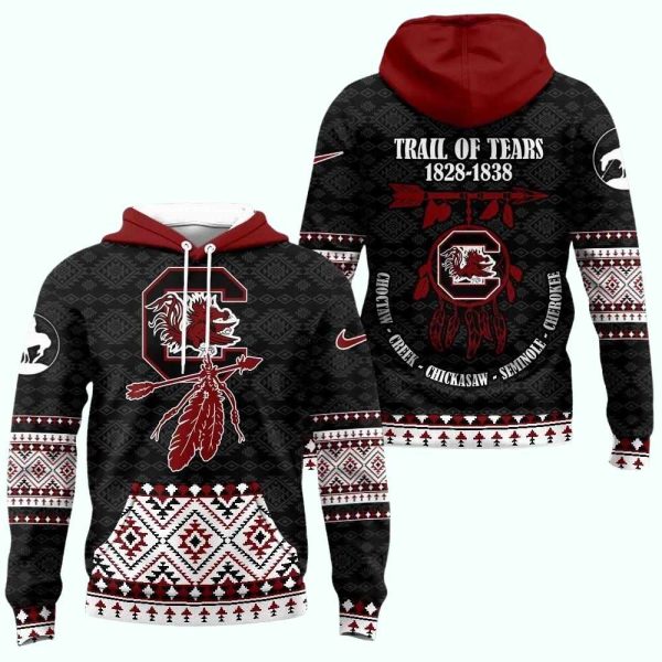 SC Gamecocks NCAA Trail of Tears Awareness 1828 1838 AOP Hoodie