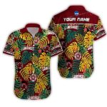Personalized South Carolina Gamecocks Floral Leafs Hawaiian Shirt