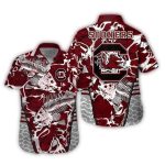 South Carolina Gamecocks Fishing Floral Hawaiian Shirt