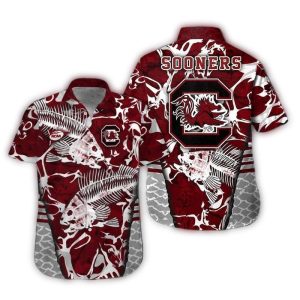 South Carolina Gamecocks Fishing Floral Hawaiian Shirt