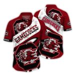 South Carolina Gamecocks Logo White And Red Hawaiian Shirt
