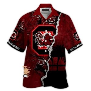 Personalized South Carolina Gamecocks Floral Leafs Summer Hawaiian Shirt
