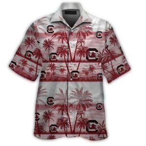 South Carolina Gamecocks Coconut Floral Pattern Hawaiian Shirt
