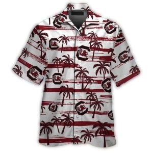 South Carolina Gamecocks Coconut Distressed Tropical Hawaiian Shirt