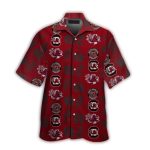 South Carolina Gamecocks Many Logo And Coconut Flower Pattern Hawaiian Shirt