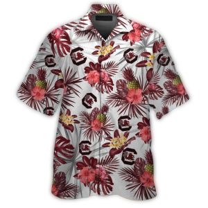 South Carolina Gamecocks Floral Pineapple Tropical Hawaiian Shirt