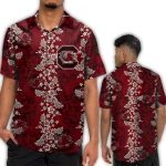 South Carolina Gamecocks Floral Pattern Flower Hawaiian Shirt