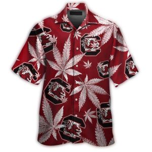 South Carolina Gamecocks Weed Floral Hawaiian Shirt