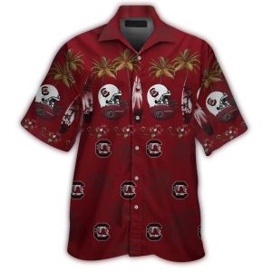 South Carolina Gamecocks Helmet Surf Coconut Tropical Hawaiian Shirt