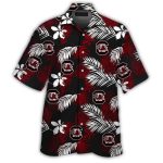 South Carolina Gamecocks Floral Leafs Pattern White And Red Hawaiian Shirt
