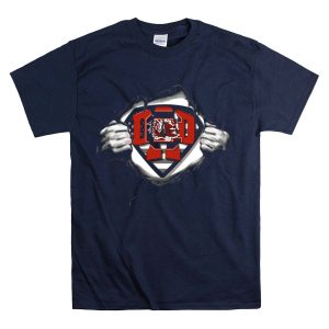 Superdad South Carolina Gamecocks Dad Emblem Pulling Open T-Shirt