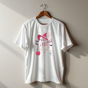 Sailor Witch Moon Magic Halloween Anime Girl With Bats And Cauldron T-Shirt