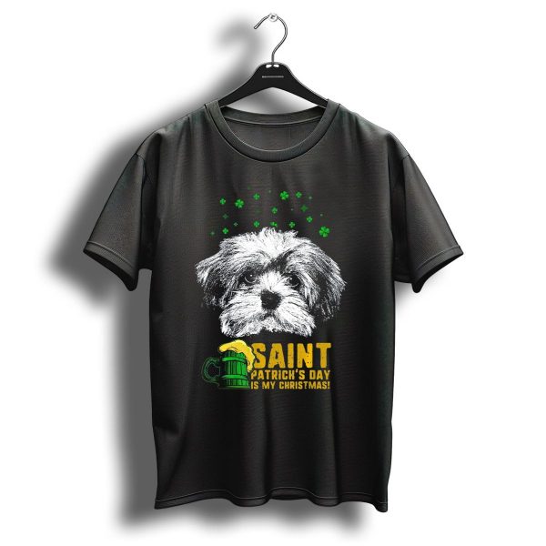 Saint Patricks Day Is My Christmas Havanese Dog With Beer Mug And Clover T Shirt 1 t shirt 1