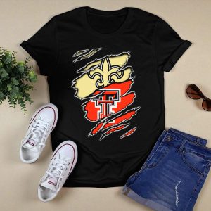 Saints Fleur De Lis Texas Tech Double T Combo T-Shirt