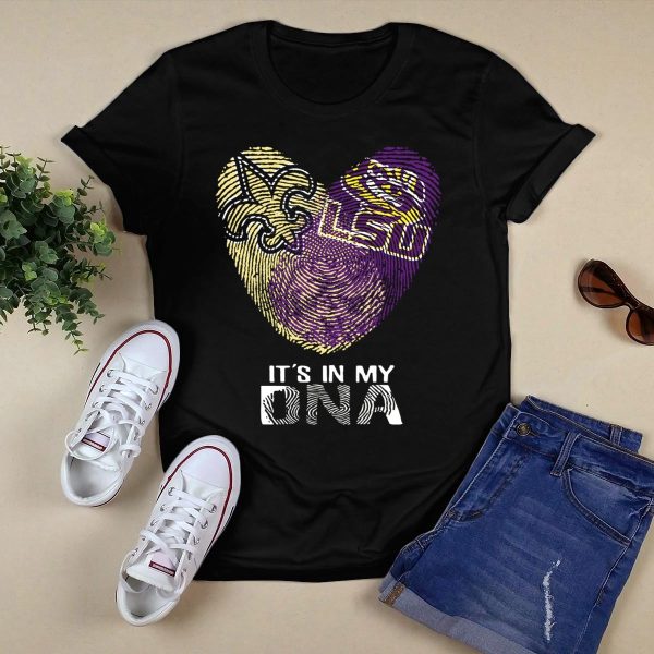Saints LSU Its in My DNA T Shirt Black 1