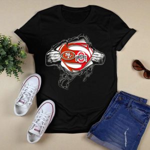 San Francisco 49Ers Ohio State Buckeyes Superman Logo Mashup T Shirt