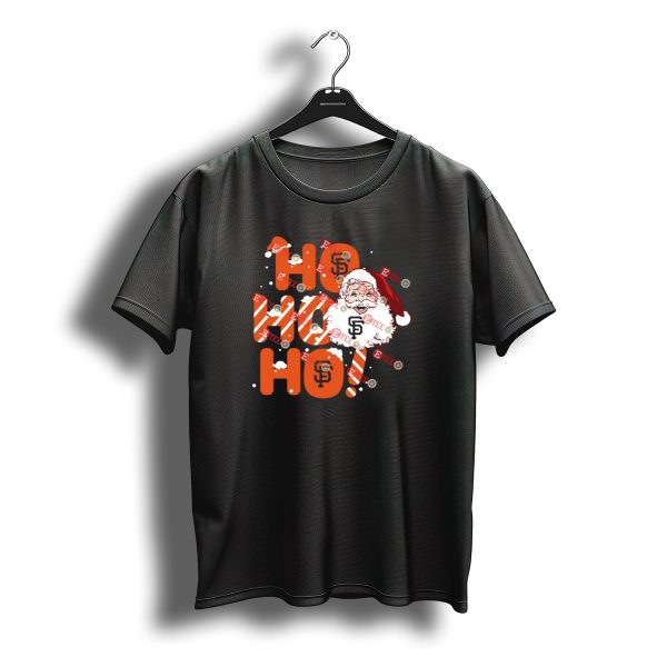 San Francisco Giants Santa Claus Ho Ho Ho Christmas Snowflakes Santa Hat T Shirt t shirt 1