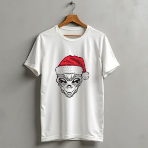 Santa Alien Christmas Hat Festive Extraterrestrial T Shirt 1